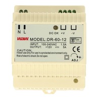 Spínaný zdroj DR-60-12 12V 5A WAW Spínaný zdroj DR-60-12 12V 5A WAW