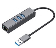 HUB 3x USB 3.0 Gigabit RJ45 LAN sieťová karta
