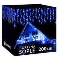 ICILS 200LED VONKAJŠIE LAMPY SVETLÁ 8 m HRUBÝ ZÁCLONU SVETELNÝ VENČEC ICILS 200LED VONKAJŠIE LAMPY SVETLÁ 8 m HRUBÝ ZÁCLONU SVETELNÝ VENČEC