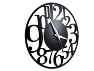 Nástenné hodiny 35 cm čierne elegantné lesklé podkrovné Nástenné hodiny 35 cm čierne elegantné lesklé podkrovné