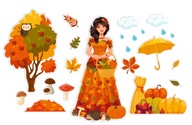 Jesenná dekorácia Pani jeseň, veľkosť XXL