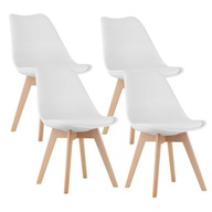 4x biele škandinávske kreslo kancelárske stoličky