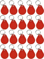 ČERVENÁ RFID bezdotyková kľúčenka 125kHz + ČÍSLO 20 ks. ČERVENÁ RFID bezdotyková kľúčenka 125kHz + ČÍSLO 20 ks.