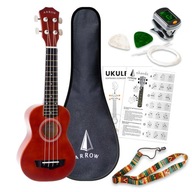 Ukulele Arrow PB10 NT Soprano Natural Dark SET