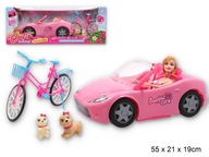 Auto Cabrio a Bike pre bábiky dvoch psíkov Cabriolet