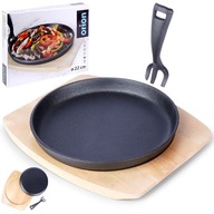 Liatinová panvica, liatinová doska 22 cm s doskou Liatinová panvica, liatinová doska 22 cm s doskou