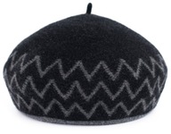 Bláznivo krásny BERET Szlaczek WOOL cz18346-2