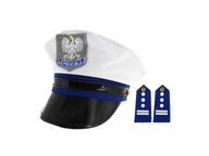 Policajná čiapka s náramenníkmi Carnival Police