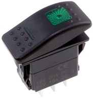 Carling ON-ON prepínač 2-polohový 7-pin LED zelená