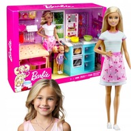 Sestry Barbie, ktoré spolu pečú dve bábiky Mattel Súprava nábytkových doplnkov