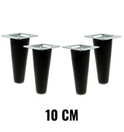 4 x nohy drevené nohy 10 cm s čiernymi plechmi 4 x nohy drevené nohy 10 cm s čiernymi plechmi