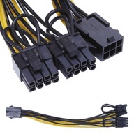 PCI-E 6PIN rozbočovač napájania - 2x 6+2PIN Riser