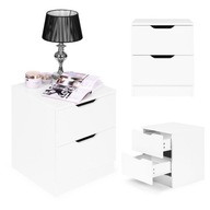 Nočný stolík s 2 zásuvkami, biely nočný stolík ModernHome Nočný stolík s 2 zásuvkami, biely nočný stolík ModernHome