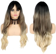 Syntetická parochňa ombre čierna balayage blond Syntetická parochňa ombre čierna balayage blond