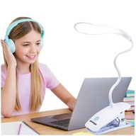 ŠKOLSKÉ SVIETIDLO NA STOL S KLOPOM A USB KÁBLOM, BIELE ŠKOLSKÉ SVIETIDLO NA STOL S KLOPOM A USB KÁBLOM, BIELE