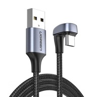 Uhlový USB - USB-C kábel pre prehrávače QC AFC FCP 1m - sivý