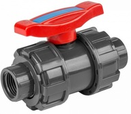 Dvojskrutkový ventil 2 x GW 1 palcový guľový PVC PN16 Dvojskrutkový ventil 2 x GW 1 palcový guľový PVC PN16