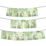 BANNER girlanda pre ročné Safari zvieratká MEGA (+šnúrka) BANNER girlanda pre ročné Safari zvieratká MEGA (+šnúrka)
