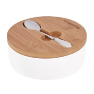 BIELA PORCELÁNOVÁ MISKA NA CUKOR, viečko, LYŽIČKA, 350 ml BIELA PORCELÁNOVÁ MISKA NA CUKOR, viečko, LYŽIČKA, 350 ml