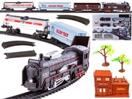 Elektrický vlak Rail King, parná lokomotíva + 3 vagóny Elektrický vlak Rail King, parná lokomotíva + 3 vagóny