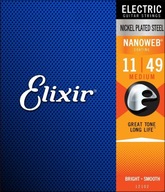 Struny pre elektrickú gitaru ELIXIR NanoWeb Medium 11-49