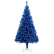 Umelý vianočný stromček so stojanom a LED, modrý, 18