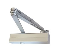 Dverový zatvárač ASSA ABLOY DC300 so zámkom, strieborný