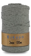 Spletená Šnúrka PRE MACRAME TMAVO SIVÁ 100m 5mm Spletená Šnúrka PRE MACRAME TMAVO SIVÁ 100m 5mm