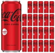 24 x Coca Cola Zero 330 ml Bez cukru Bez cukru