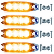 VÝSTRAŽNÉ SVETLO STROBESKOP LED 12W 12-24V 4 ks VÝSTRAŽNÉ SVETLO STROBESKOP LED 12W 12-24V 4 ks