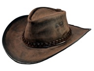 Kožený kovbojský klobúk Western Explorer - ošúchaný hnedý Witleather