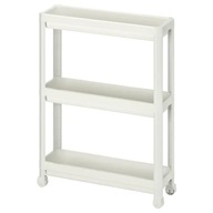 IKEA VESKEN Vozík s kolieskami biely 54x18x71 cm IKEA VESKEN Vozík s kolieskami biely 54x18x71 cm