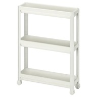 IKEA VESKEN Vozík s kolieskami biely 54x18x71 cm