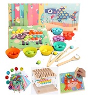 Puzzle Drevené kocky Guľôčky Montessori ZÁBAVNÉ LOPIČKY PUZZLE Puzzle Drevené kocky Guľôčky Montessori ZÁBAVNÉ LOPIČKY PUZZLE