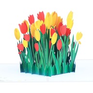 3D vyskakovacie pohľadnice s tulipánovým kvetom