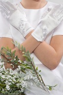 Obyčajné rukavice s bielymi kvetmi