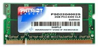 Pamäť Patriot Memory Signature PSD22G8002S (DDR2 SO-DIMM; 1 x 2 GB; 800