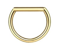 Segmentová náušnica kliker septum veža helix zlatá polovičná lalok D-RING 10mm Segmentová náušnica kliker septum veža helix zlatá polovičná lalok D-RING 10mm