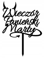 ČIERNY NARODENINOVÝ TOPPER S RUŽOVÝMI ROHMI ČIERNY NARODENINOVÝ TOPPER S RUŽOVÝMI ROHMI