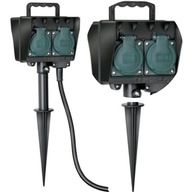 Zásuvka záhradná s uzemňovacím hrotom IP44 4 zásuvky 10m H07RN-F 3G1,5