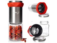 MLÝNKY NA MLETIE CHILLI, PAPRICE, KORENIA, OCELE, SKLO, 14CM MLÝNKY NA MLETIE CHILLI, PAPRICE, KORENIA, OCELE, SKLO, 14CM