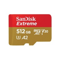 Pamäťová karta SanDisk microSDXC Extreme 512 GB 190/130 MB/s A2 C10 V30