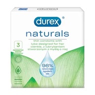 Durex Naturals, kondómy, 3 ks.