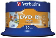 DVD-R disk, 7GB, rýchlosť 16x, 50 kusov na potlač