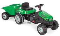 Zelený pedálový traktor s prívesom