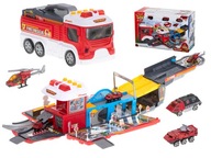 Transportér, hasičské auto, skladacie parkovisko, hasičská zbrojnica + príslušenstvo