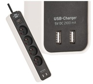 Biela USB napájacia lišta so 4 zásuvkami BRENNENSTUHL Biela USB napájacia lišta so 4 zásuvkami BRENNENSTUHL