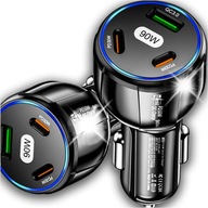 RÝCHLA NABÍJAČKA DO AUTO 2xUSB-C C PD 30W + USB QC 3.0 LED VÝKONNÁ ČIERNA RÝCHLA NABÍJAČKA DO AUTO 2xUSB-C C PD 30W + USB QC 3.0 LED VÝKONNÁ ČIERNA