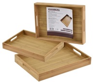 Podnos SET bambusový podnos na raňajky 3x servírovacia doska Servírovací podnos Podnos SET bambusový podnos na raňajky 3x servírovacia doska Servírovací podnos