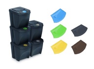 5x antracitový odpadkový kôš IKWB25S5 5 x 25L s prídavnými klapkami 5x antracitový odpadkový kôš IKWB25S5 5 x 25L s prídavnými klapkami